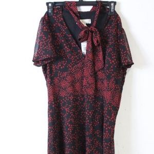 NWT Michael Kors Women's Red/Black Dress Size S